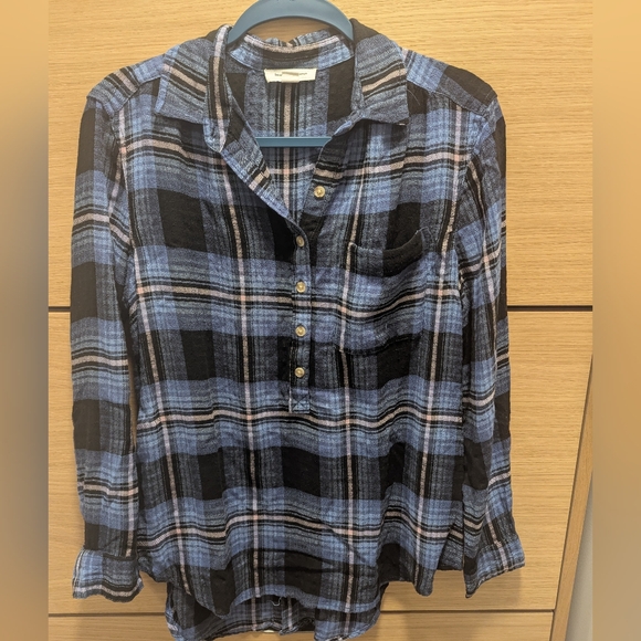 THREE Patterned Button Downs with Pocket Size Medium Cosmic Blue Love - Picture 7 of 9